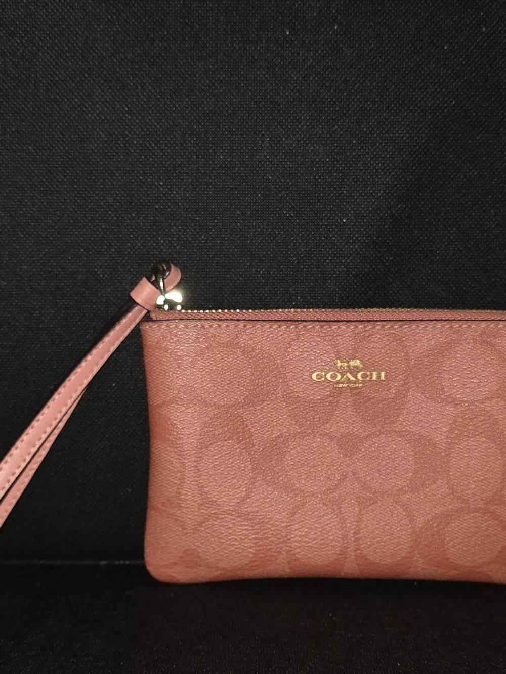 Coach Pink Signature Zip Wristlet